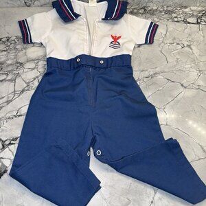 Vintage Thomas Romper Sailor Nautical Toddler Baby Boys One Piece Size 24 M